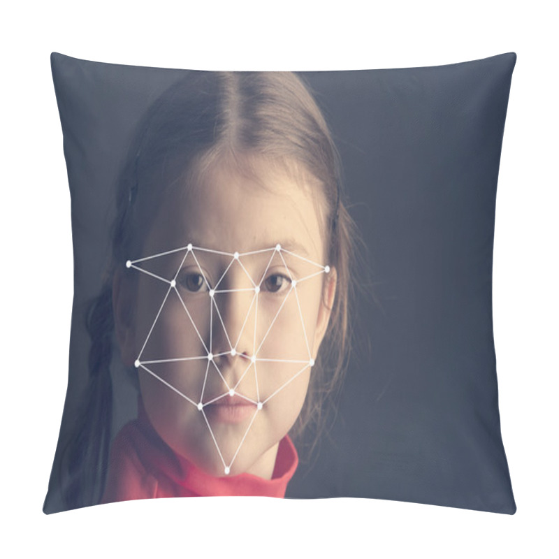 Personality  Little Girl With Biometric Verification Signs Pillow Covers