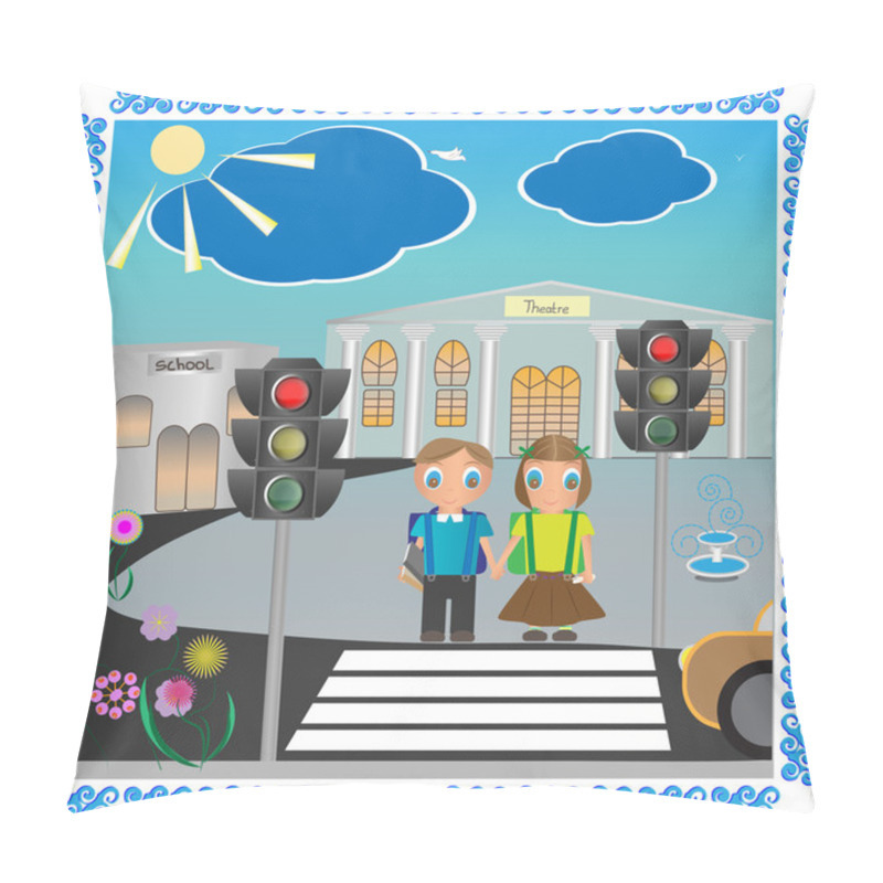 Personality  School Girl And Boy Pillow Covers