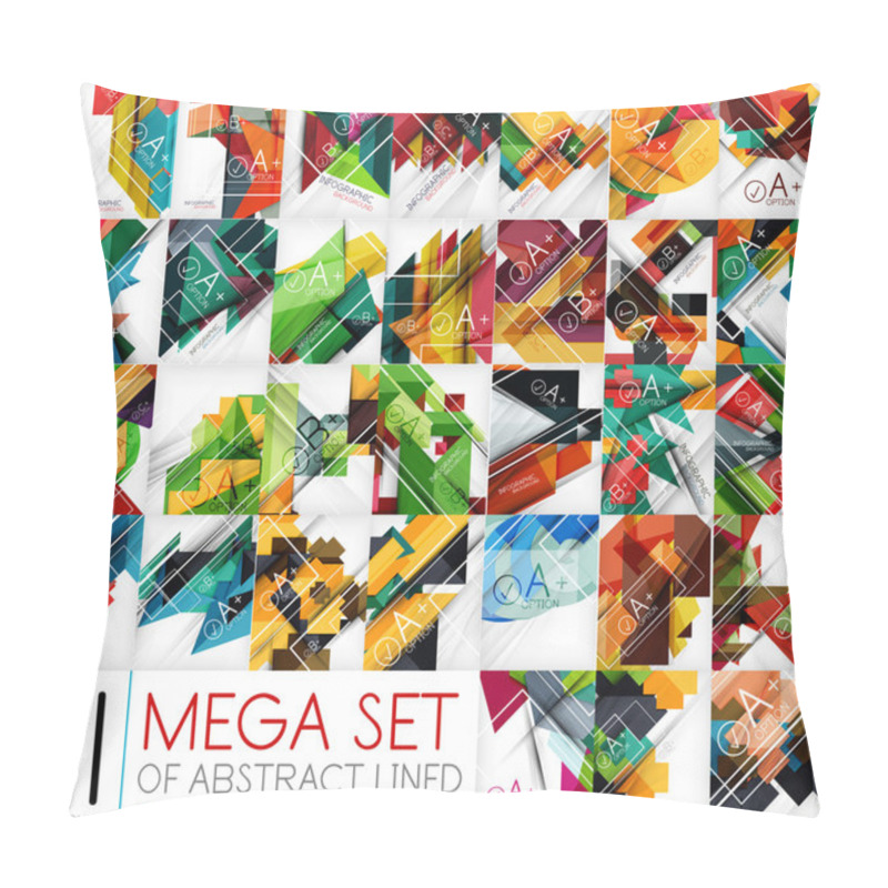 Personality  Mega Set Of Geometric Shaped Line Backgrounds Pillow Covers