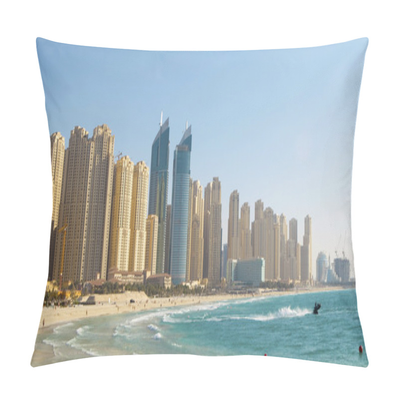 Personality  Beach In Dubai. Panoramic View. Pillow Covers