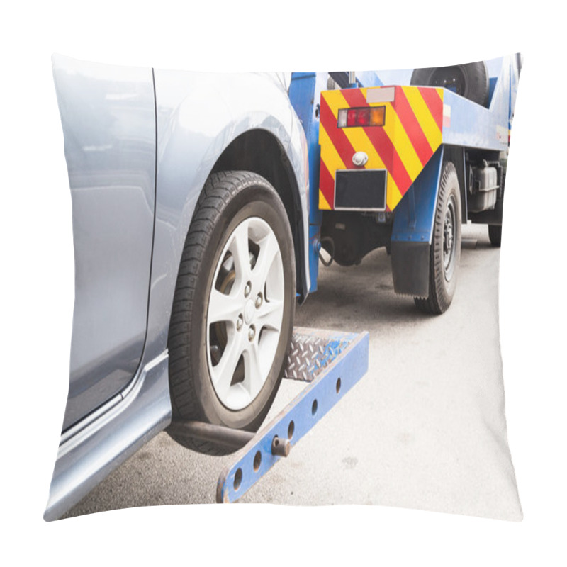 Personality  Tow Truck Towing A Broken Down Car On The Street Pillow Covers