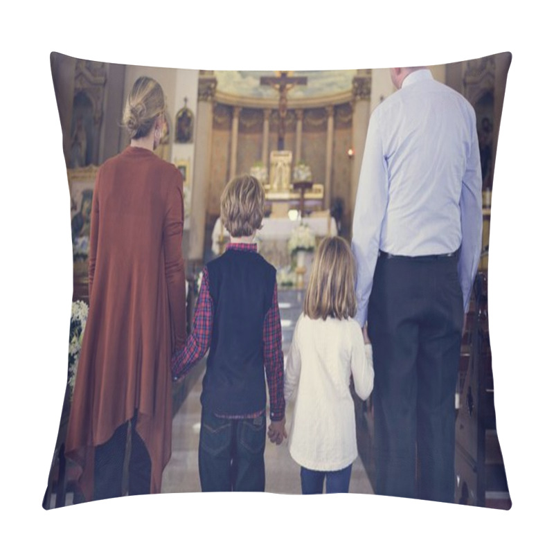 Personality  Family Praying In Church  Pillow Covers