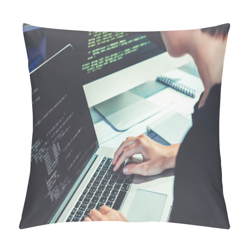 Personality  Developing Programmer Development Website Design And Coding Technologies Working In Software Company Office Pillow Covers