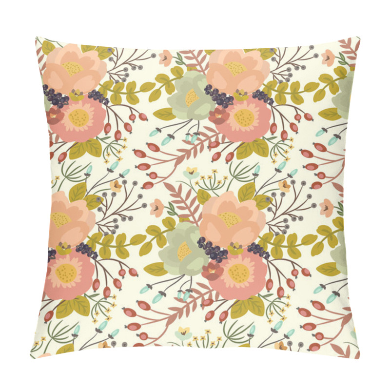 Personality  Elegant Seamless Pattern With Flowers Pillow Covers