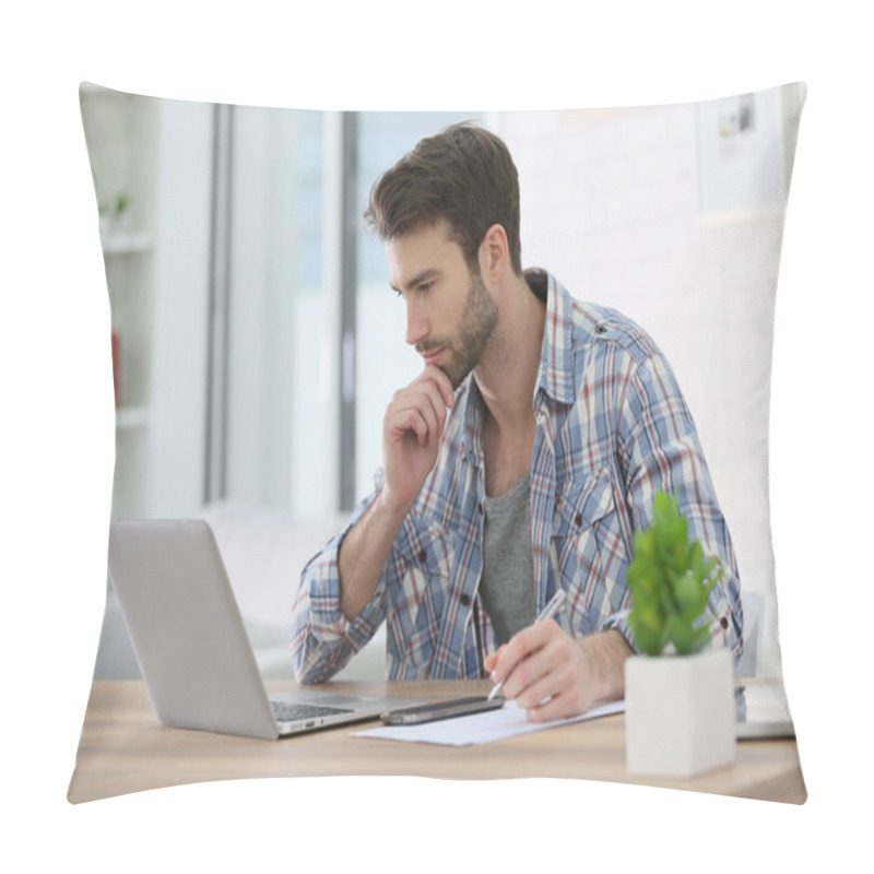 Personality  Businessman Taking Notes Pillow Covers