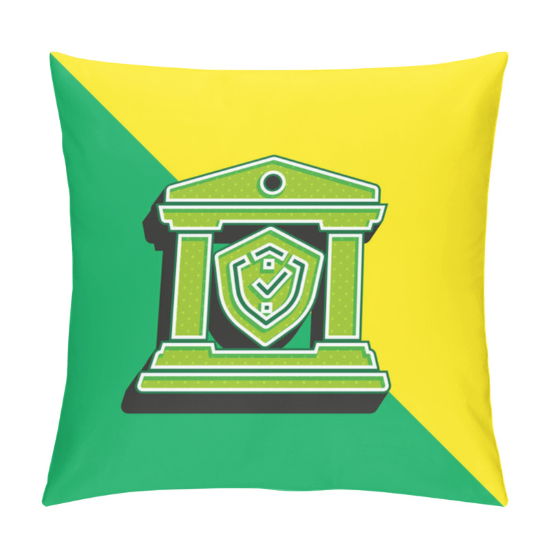 Personality  Banking Green And Yellow Modern 3d Vector Icon Logo Pillow Covers