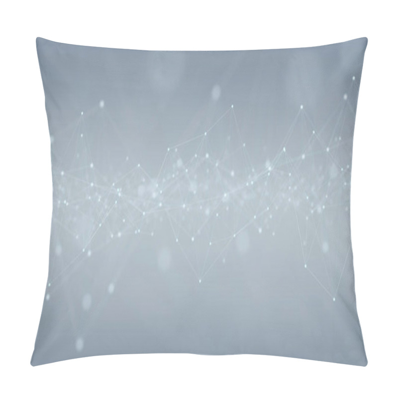 Personality  Abstract Digital Network Connection Grey Background 3D Rendering Pillow Covers