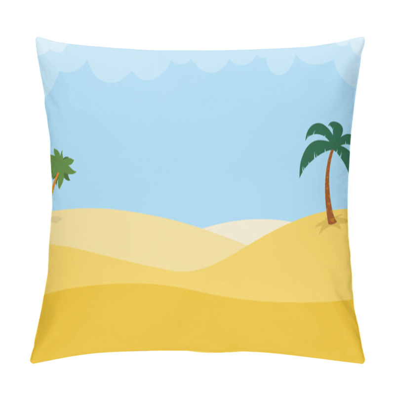 Personality  Desert Background With Palm Trees Pillow Covers