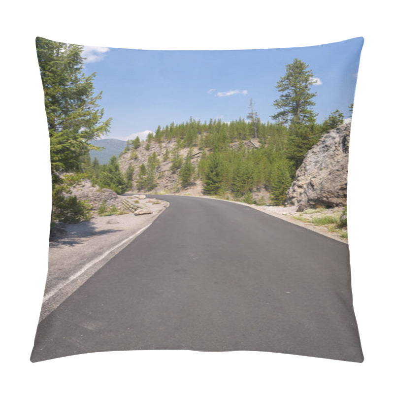 Personality  Firehole Canyon Drive  In Yellowstone National Park In Wyoming Pillow Covers