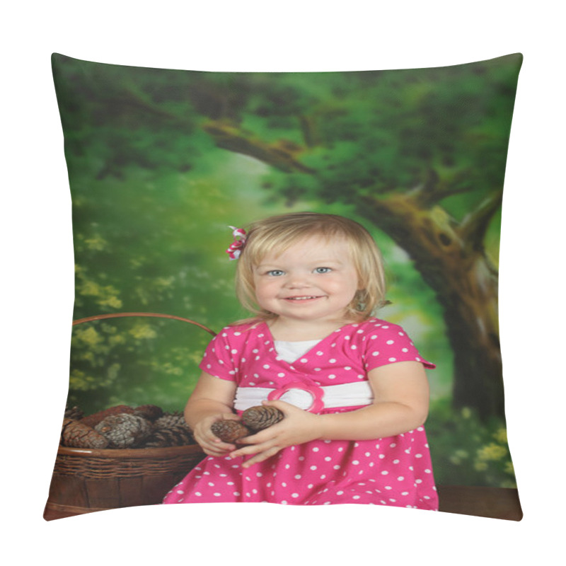 Personality  Young Girl With Basket Cones Pillow Covers