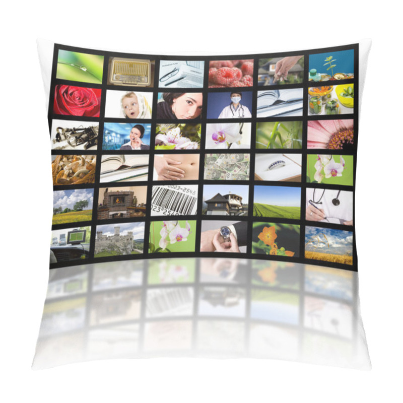 Personality  Television Production Concept. TV Movie Panels Pillow Covers