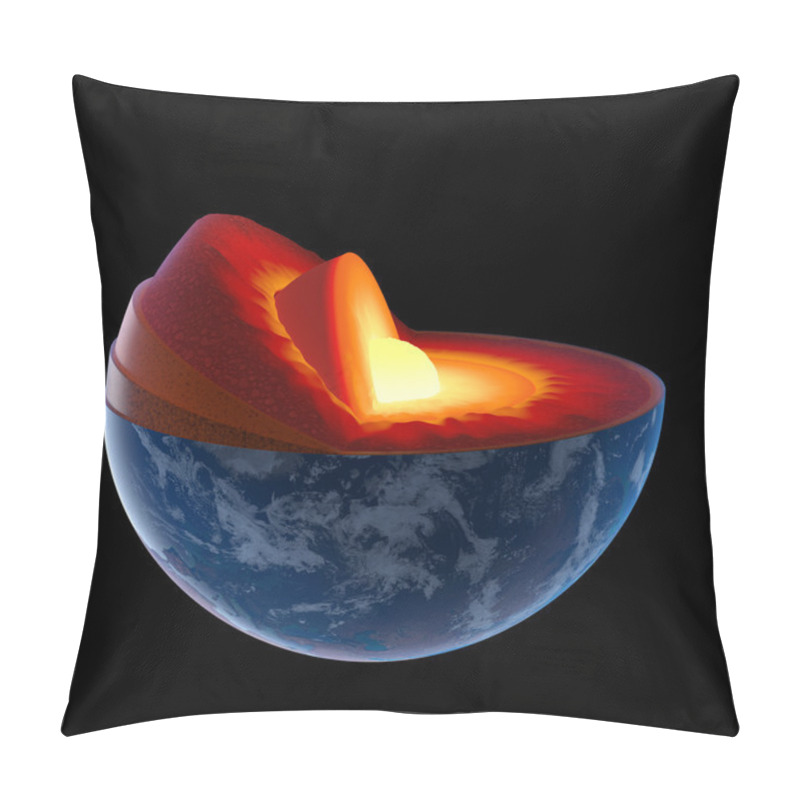 Personality  Earth Core Structure To Scale - Isolated Pillow Covers