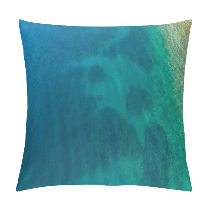 Personality  Aerial View Of Crystal-clear Turquoise Water. Pillow Covers