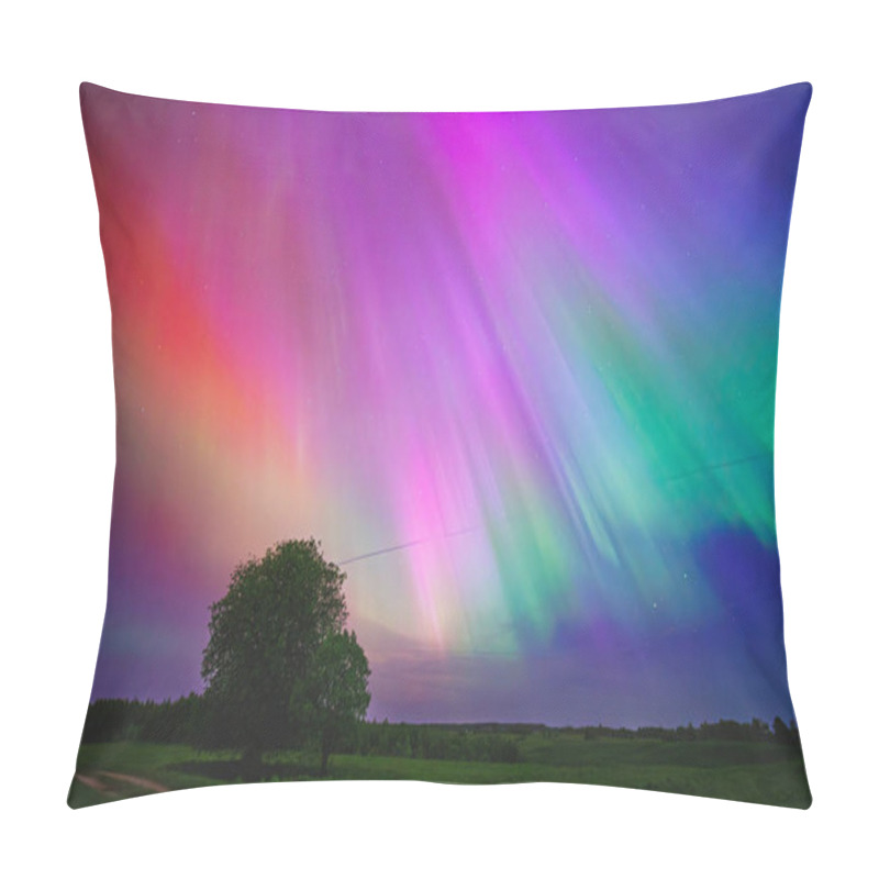 Personality  The Aurora Borealis Is A Spectacular Atmospheric Phenomenon That Resembles A Rainbow In The Sky, With Vibrant Green Lights Dancing Across The Natural Landscape Pillow Covers