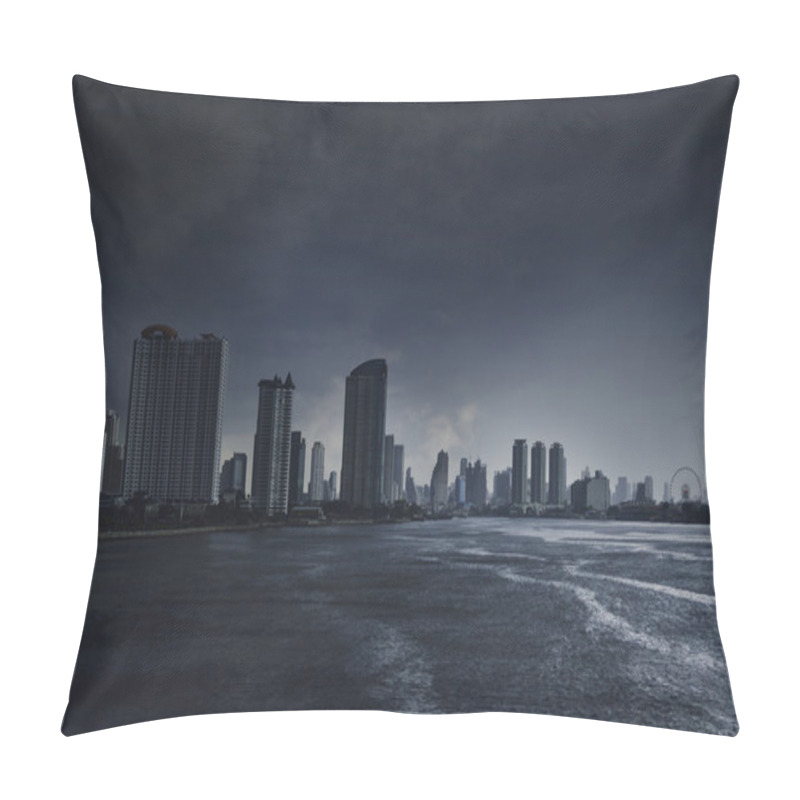 Personality  Chao Praya River With A Dark Stormy Sky Pillow Covers