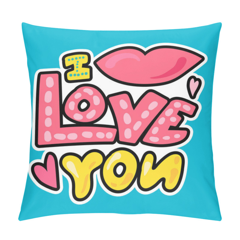 Personality  Vector Romantic Love Patch In Doodle Style Pillow Covers