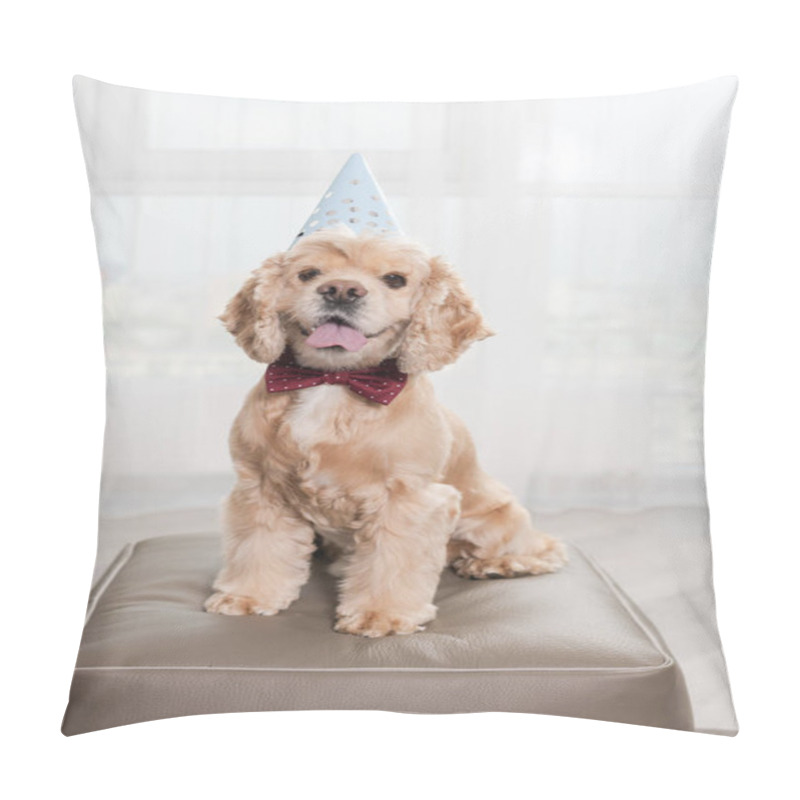 Personality  Dog In Bow Tie And Party Hat Pillow Covers