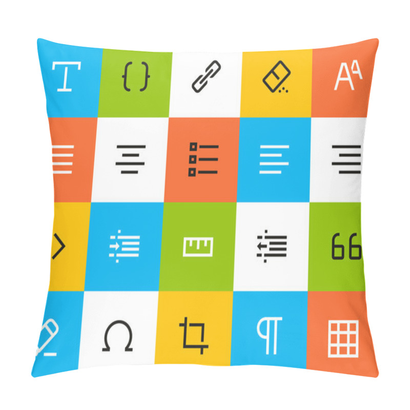 Personality  Formatting And Editing Icons. Flat Pillow Covers