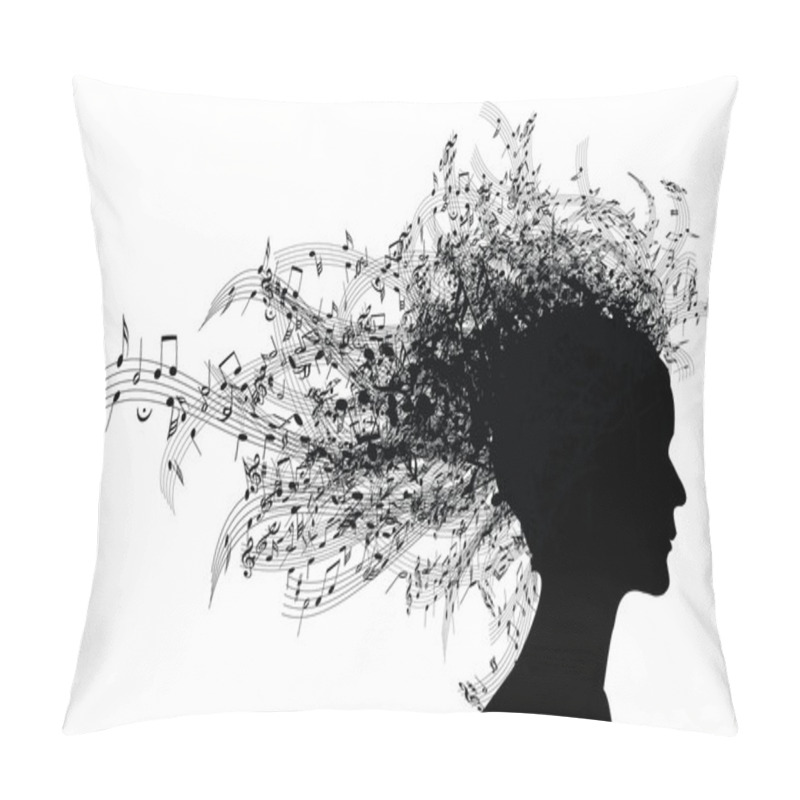 Personality  Musical Woman Portrait Silhouette Pillow Covers