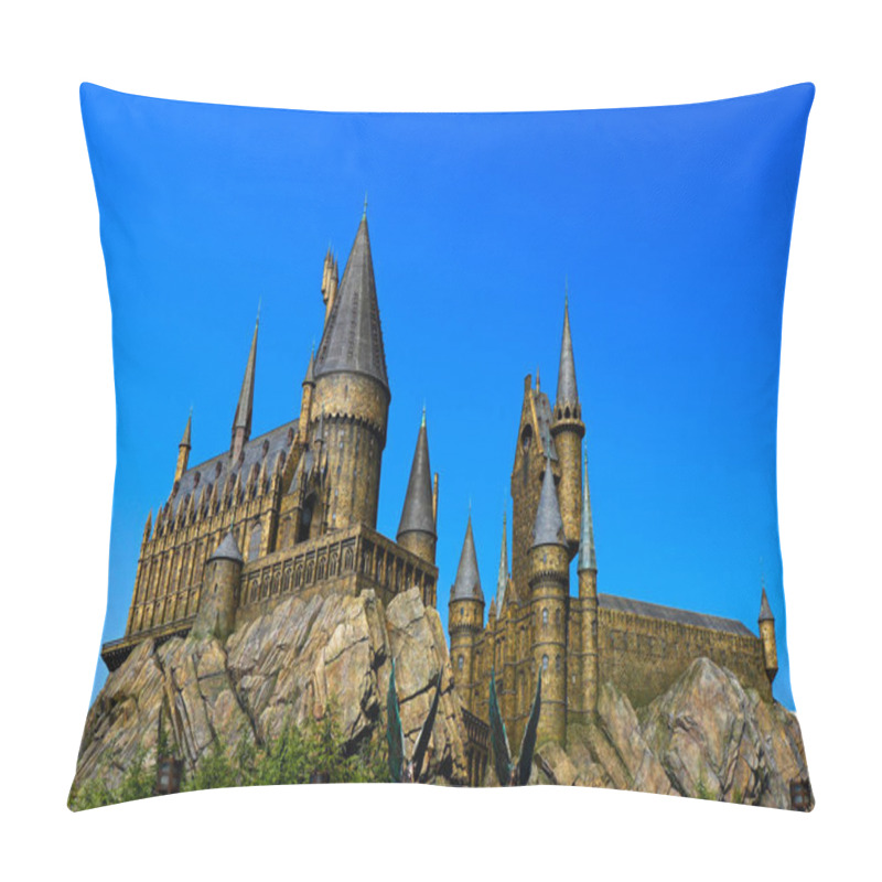 Personality  Osaka, Japan - Nov 5, 2018: Hogwarts Castle In Universal Studios Japan In Osaka City. Pillow Covers