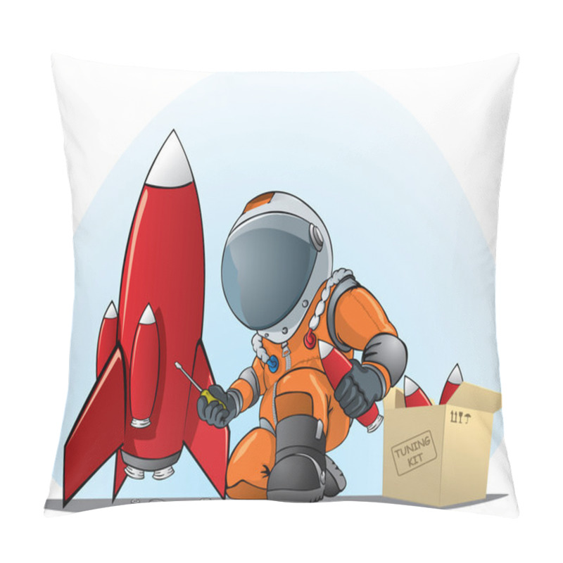 Personality  Astronaut Mending The Rocket Pillow Covers