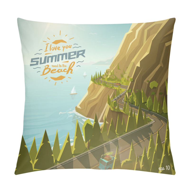 Personality  Mountain Road Illustration Pillow Covers