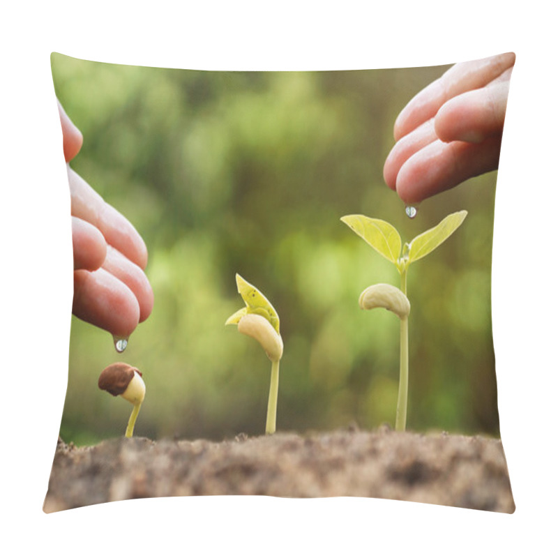 Personality  Hands Watering Young Baby Plants Pillow Covers