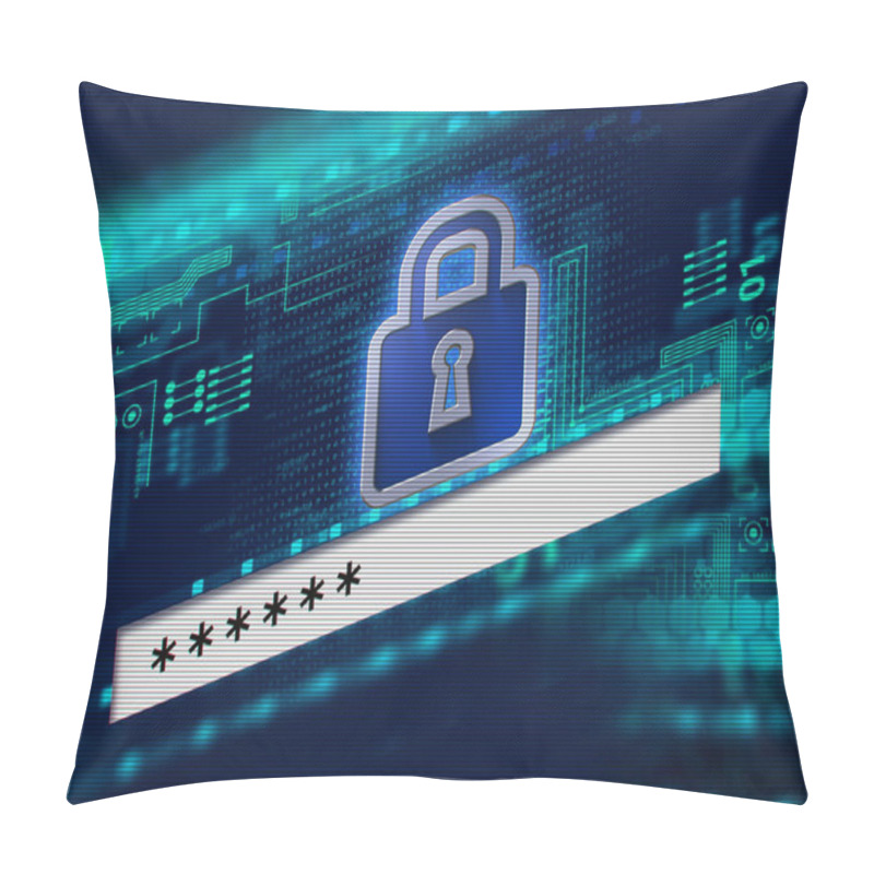 Personality  Password Field On Technology Background Illustration Pillow Covers