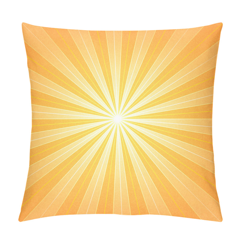 Personality  Orange Sunburst Blank Background. Pillow Covers