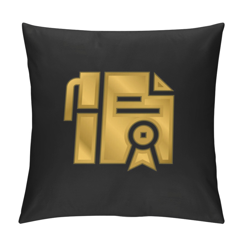 Personality  Adoption Gold Plated Metalic Icon Or Logo Vector Pillow Covers