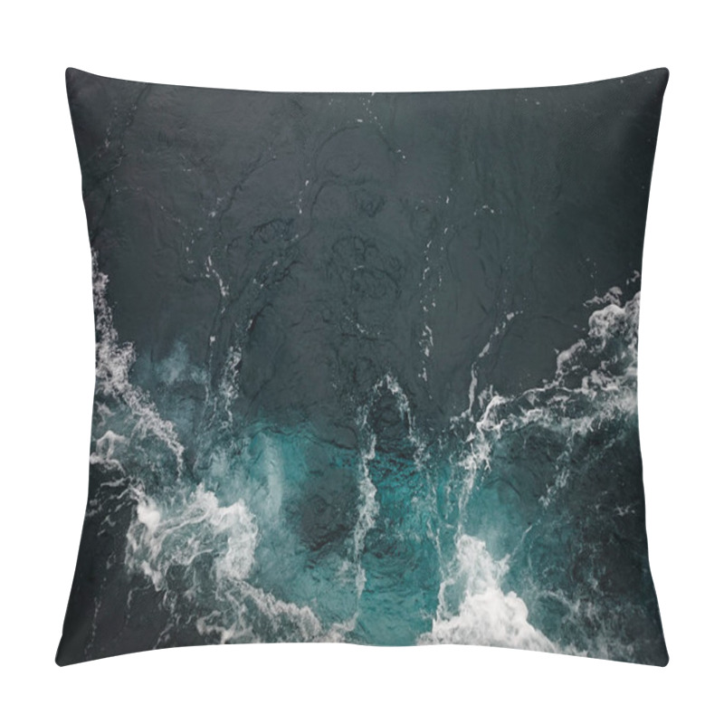 Personality  Ferry Boat Trace In A Frothing Bluish Ocean Pillow Covers