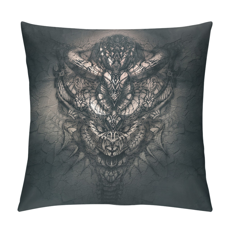 Personality  Fantasy Portrait Of Mystic Shaman With Tribal Skull Pillow Covers