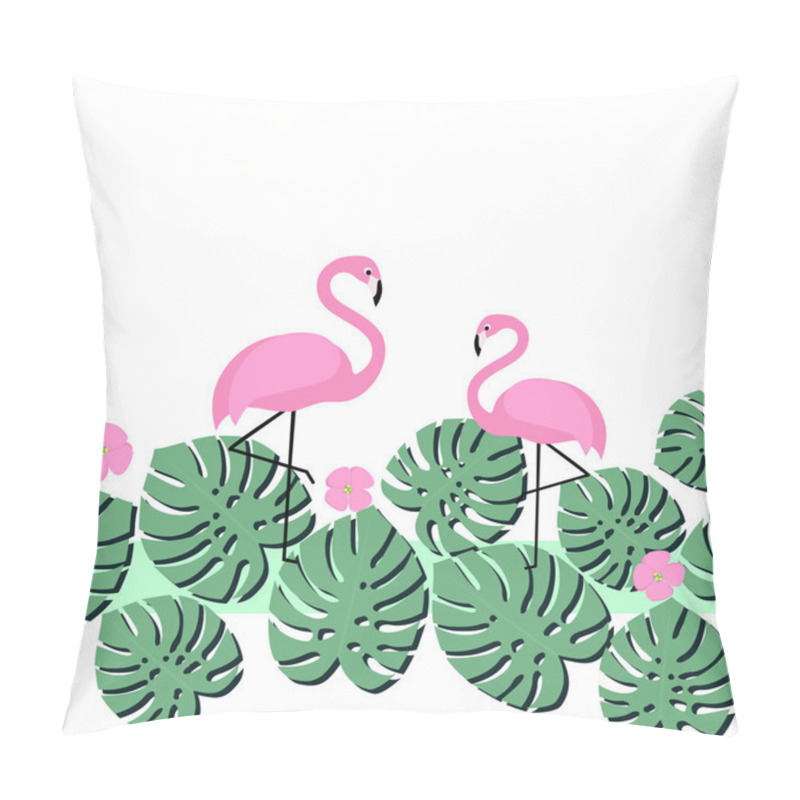 Personality  Palm Leaves And Flamingos Pillow Covers