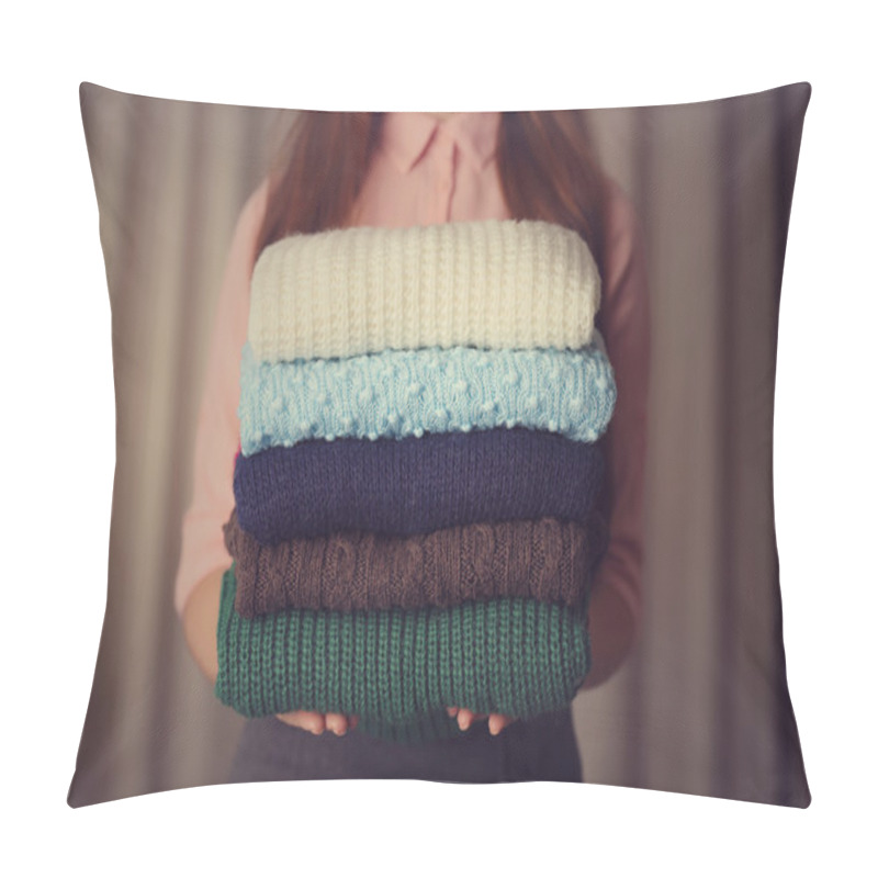 Personality  Stack Of Knitted Clothes   Pillow Covers