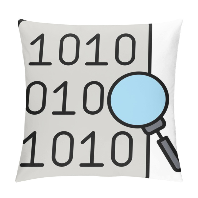 Personality  Code Search Line Filled Icon Design Pillow Covers