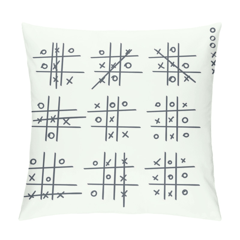 Personality  Hand Drawn Tic-tac-toe Elements Pillow Covers