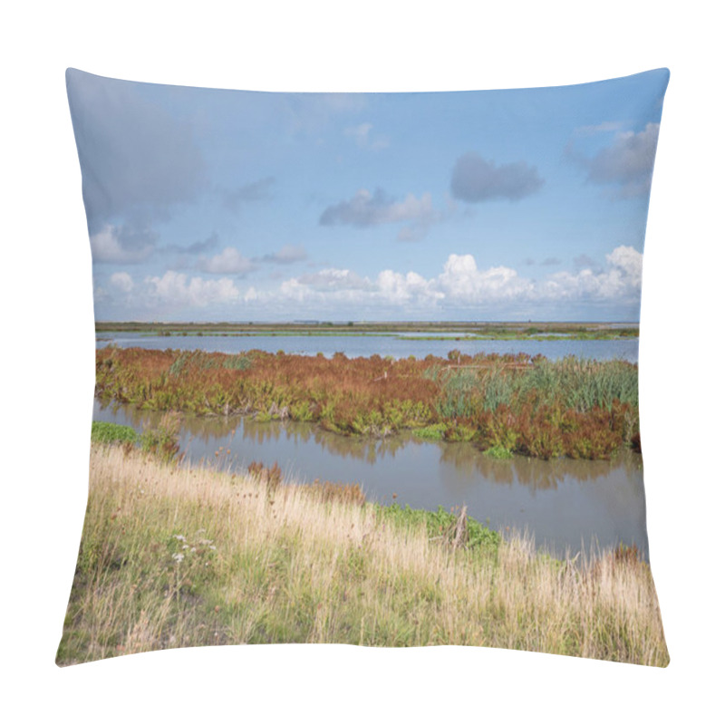 Personality  Panorama Of Marshland On Manmade Artificial Island Of Marker Wad Pillow Covers