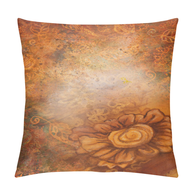 Personality  Decorative Background Pattern With Many Different Ornaments In Warm Tones Pillow Covers