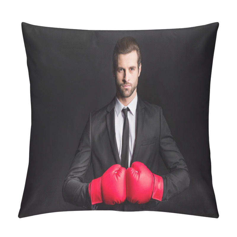 Personality  Businessman In Boxing Gloves Pillow Covers