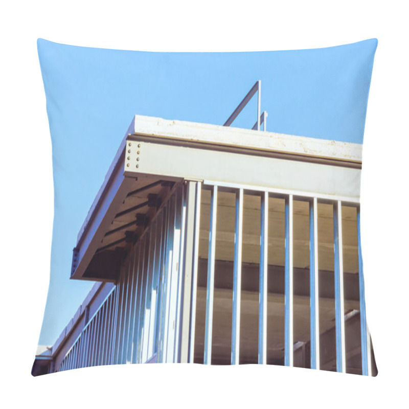 Personality  Under Construction, Steel Beams Frame Frame Of An Office Building Pillow Covers