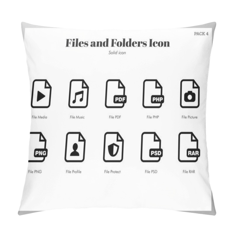 Personality  Files And Folders Icons Solid Pack Pillow Covers