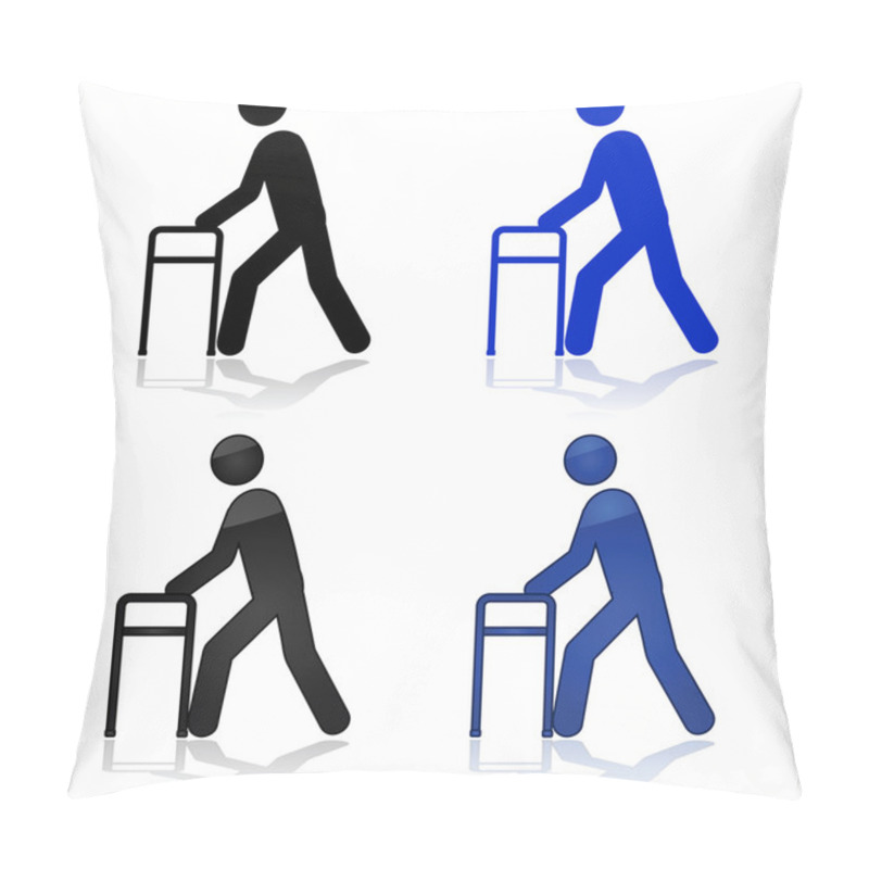 Personality  Man With Walking Aid Pillow Covers