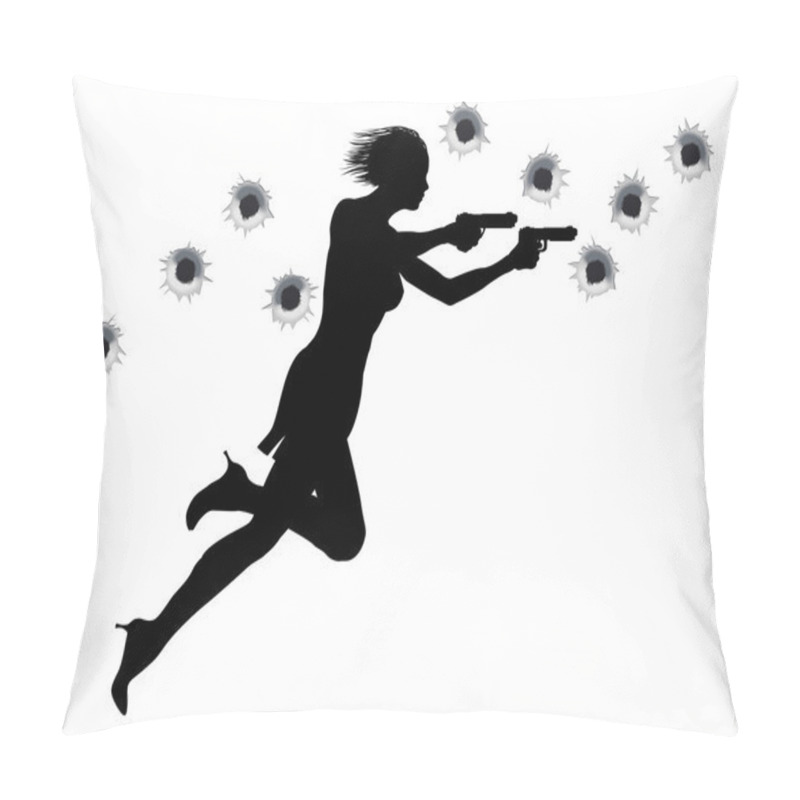 Personality  Action Hero Shoot Out Woman Pillow Covers