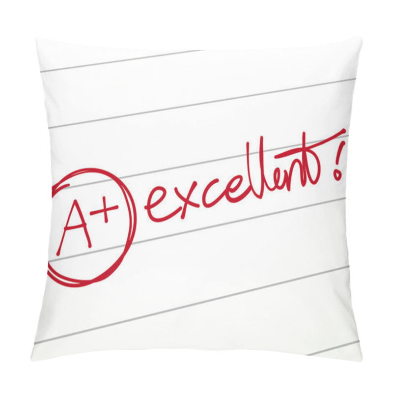 Personality  Close-up Look Of A Plus Grade And Excellent Word  Pillow Covers