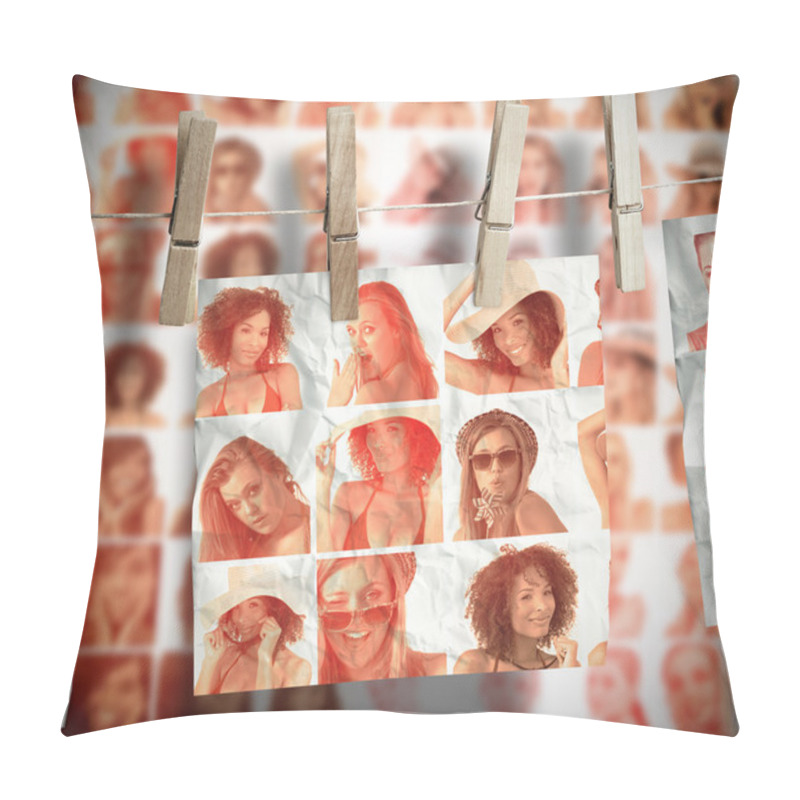 Personality  Pegs Hanging Pictures Showing Women In Swimsuit Pillow Covers