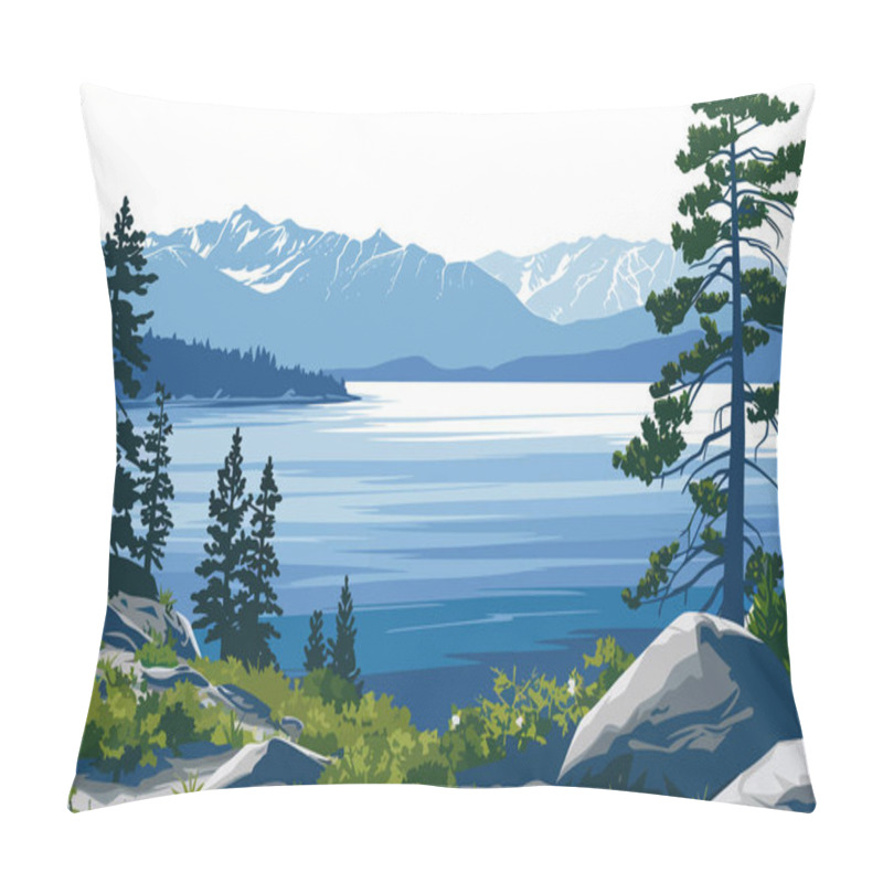 Personality  Serene Lake Tahoe In The Sierra Nevada Mountains Pillow Covers