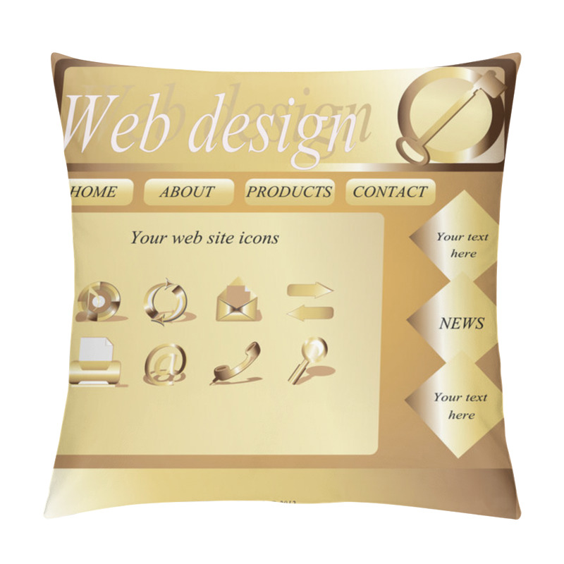 Personality  Vector Website Design Template With Icons Pillow Covers