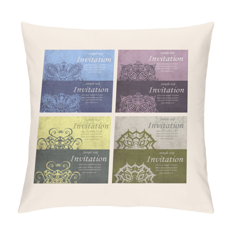 Personality  Set Of Beautiful Retro Cards - For Invitation Pillow Covers