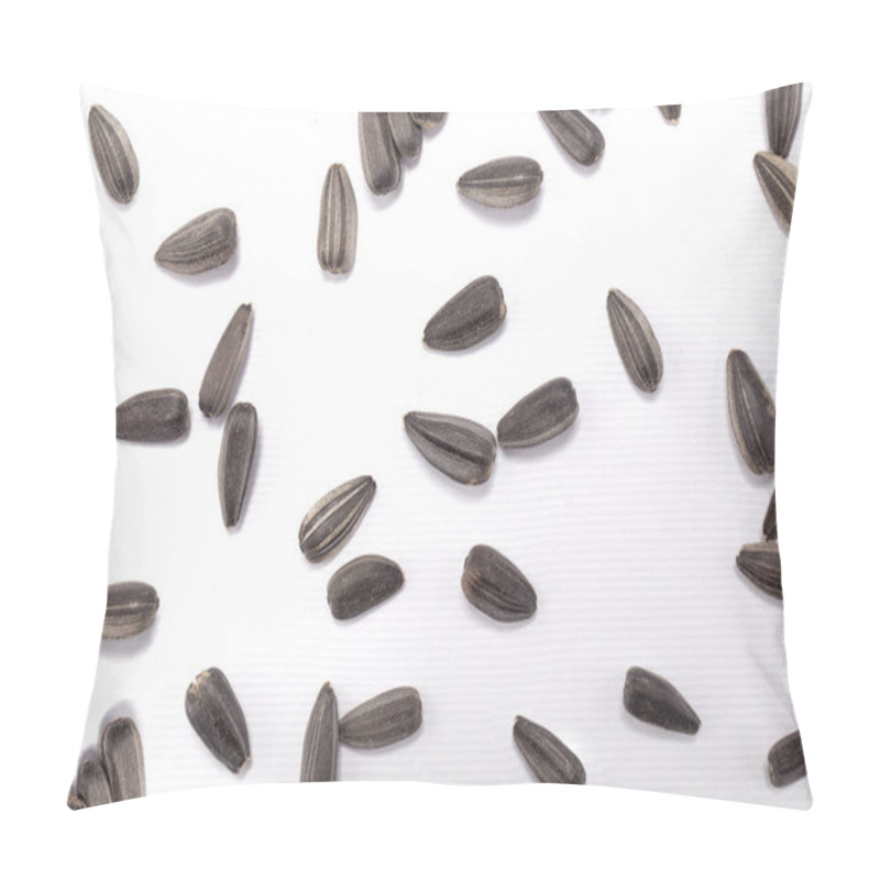 Personality  Macro View Of Natural Organic Sunflower Seeds On Background Pillow Covers