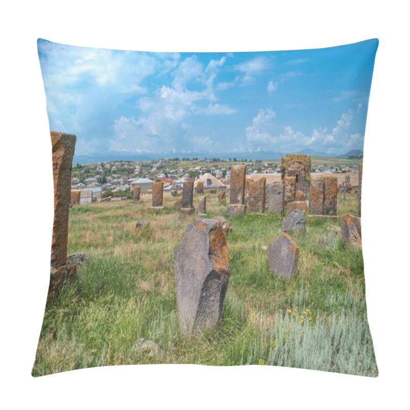 Personality  Khachkar Traditional Grave Stone In Armenia History Pillow Covers